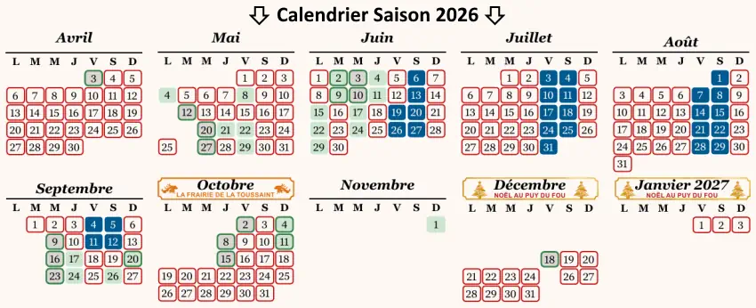 ouverture 2026 séjours hôtels Puy du Fou